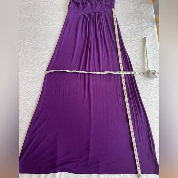 Loveappella Women's Purple Rayon VNeck
Sleeveless Casual Long Maxi Dress Size PM - Picture 5 of 12